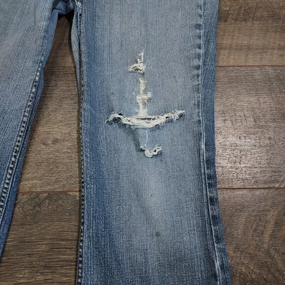 Thrashed Distressed DKNY Boot Cut Cotton Spandex Fits 30x30 size 10 - Picture 14 of 15